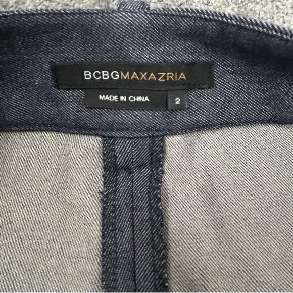 BCBGMaxAzria Slim Pants SZ 2 Grayish Blue Cotton Wool Blend Stretch Corpcore - Picture 5 of 11